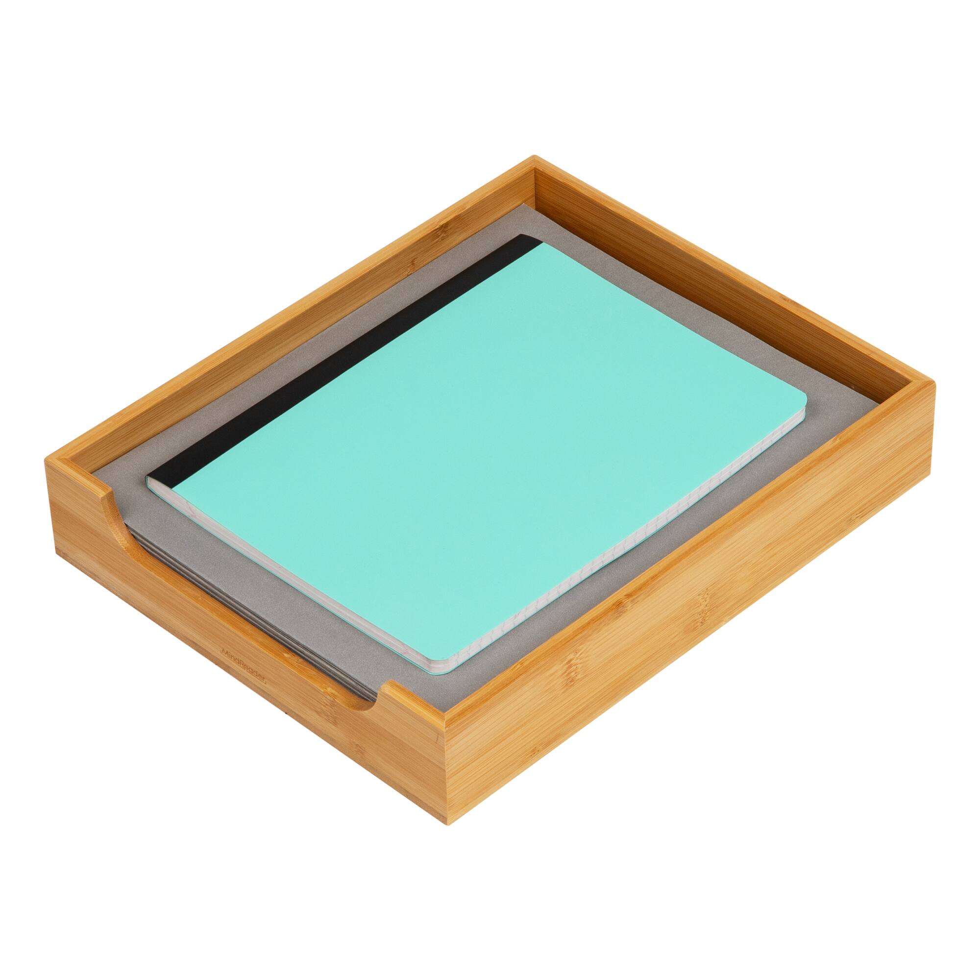 Mind Reader Paper Tray, Desktop Organizer, File Storage, Modern, Office, Bamboo, Brown